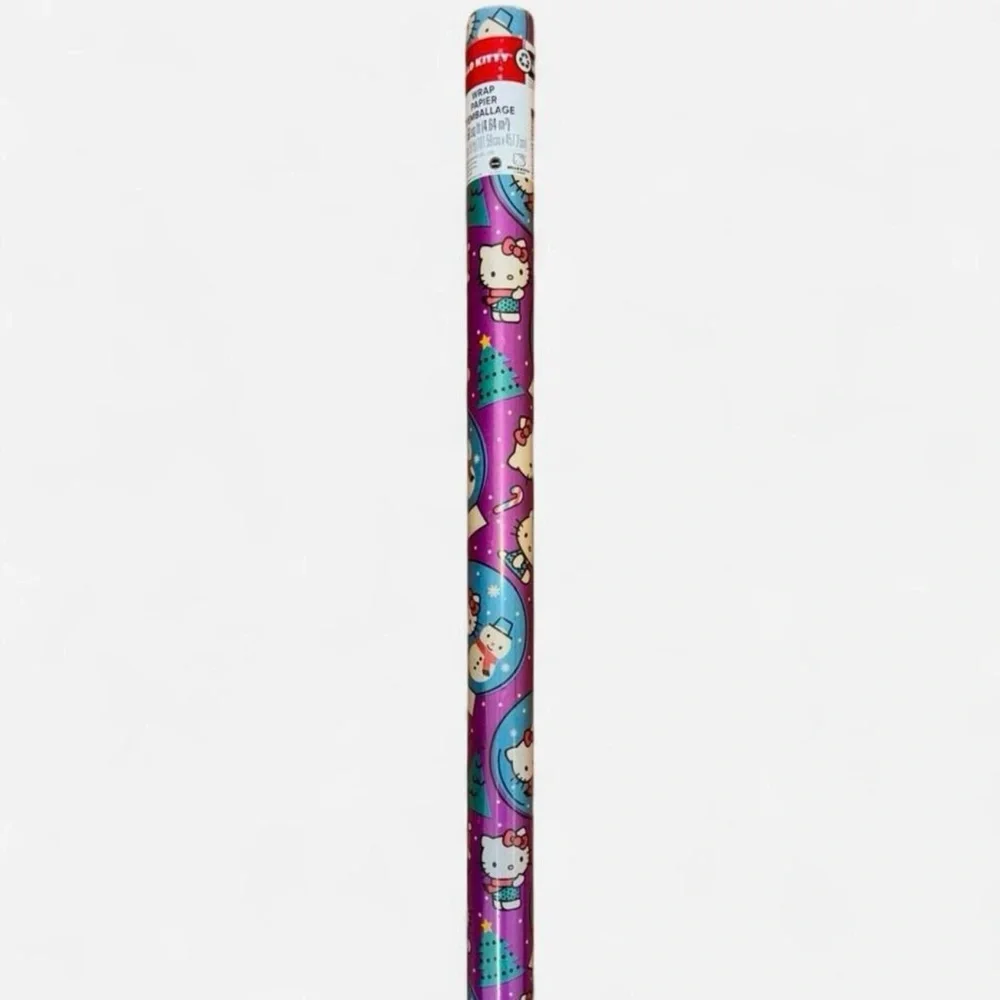 Hello Kitty Snow Globe Purple Christmas gift wrap paper roll